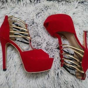 Red Platform Heels